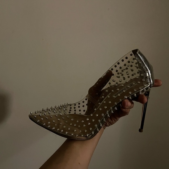 Clear Steve Madden Spiked Stiletto Pumps - Picture 5 of 8